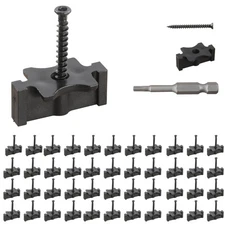 600X Hidden Deck Fasteners 0.26in Gap "T"Clips & Plastic Hidden Black