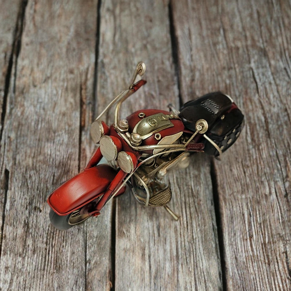 Motocicletta DynaSun 1710D-001 28 cm Rosso metallo modellino moto vintage Retrò - Immagine 3 di 4