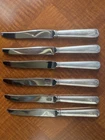 Set of 6 Vintage Sterling Hndl  Dinner Knives, "Threaded" by Gorham,SS Blades,