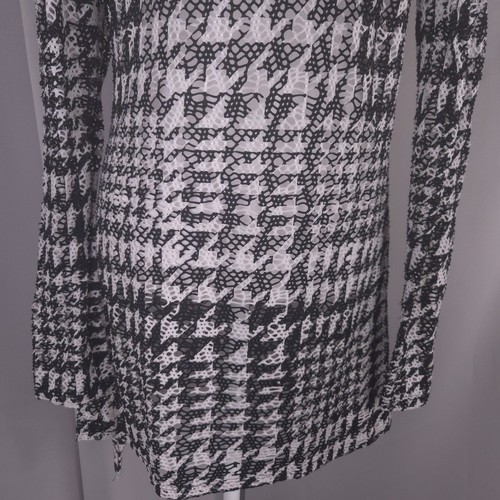 Frank Lyman Sweater Womens S 8 Black White Pullover Loose Knit Cowl Neck Tunic - Picture 7 of 16