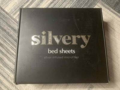 Silver Infused Bed Sheets Set Queen Silvery 120 GSM Microfiber Silver