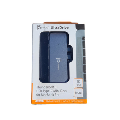 j5create UltraDrive Thunderbolt 3 USB Type-C Mini Dock for MacBook Pro - JCD382