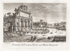 Piranesi Battista Roma Fontana dell'acqua Paola Italia Italy incisione su rame 1748