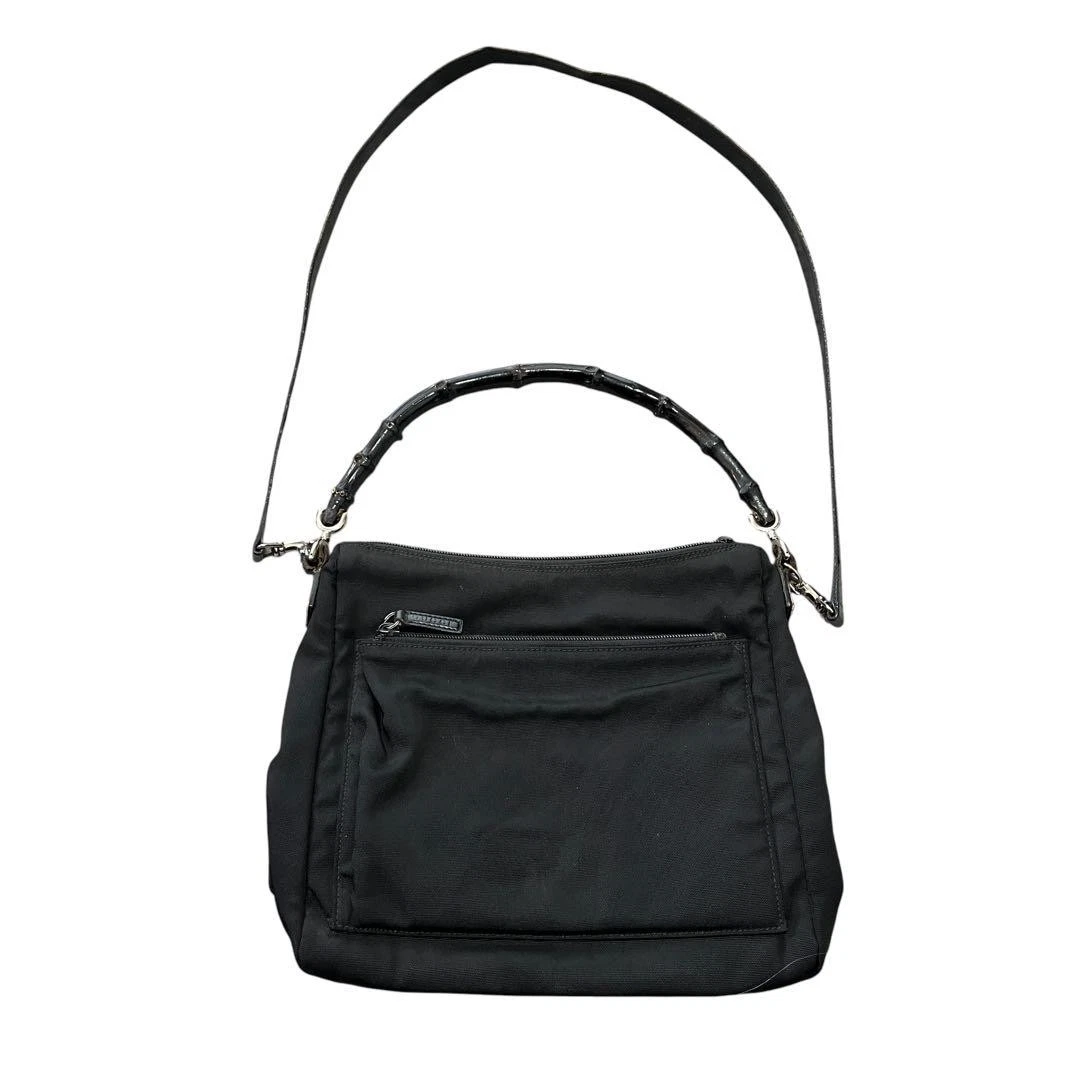 Sac bandoulière GUCCI bambou nylon x cuir 2WAY #PG9O6F