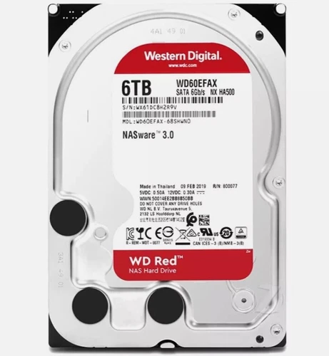 Western Digital 6TB WD60EFAX 5400 RPM SATA 6Gbs 3.5" Internal NAS Hard Drive