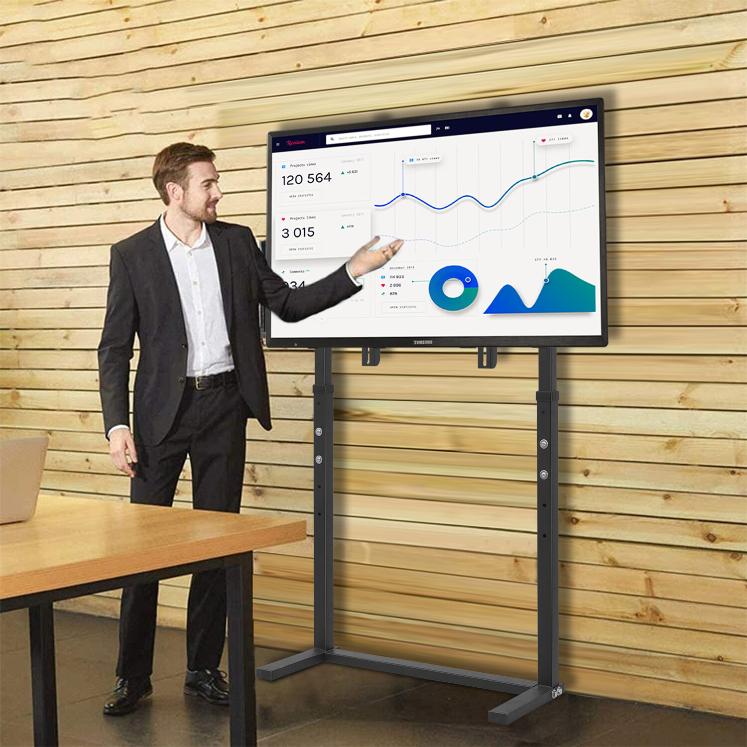 Height Adjustable Fr 32-100&rdquo; Flat Panel Led Lcd Tv