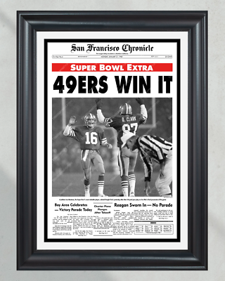 THE SUPER BOWL　　入手困難　写真集 1985 San Francisco 49ers Super Bowl Champions Framed Front Page
