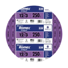 Southwire 250-ft 12 / 3 / Romex SIMpull Solid Indoor CU NM-B W/G Individual pack