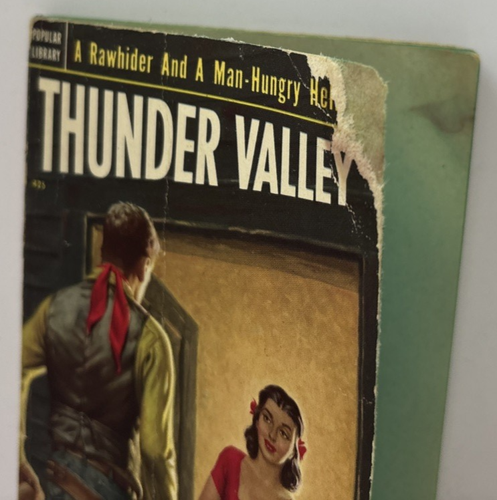 THUNDER VALLEY Burt Arthur (Popular Lib., 1952) Vintage Western Paperback DOORE - Picture 3 of 11