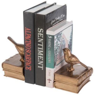 Vintage Brass Bird Decorative Bookends, 1 Pair