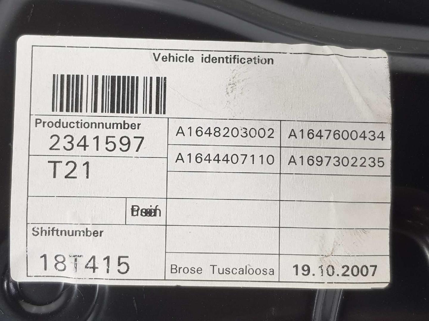 A1647303279 rear power window rh for MERCEDES-BENZ CLASE M L 320 