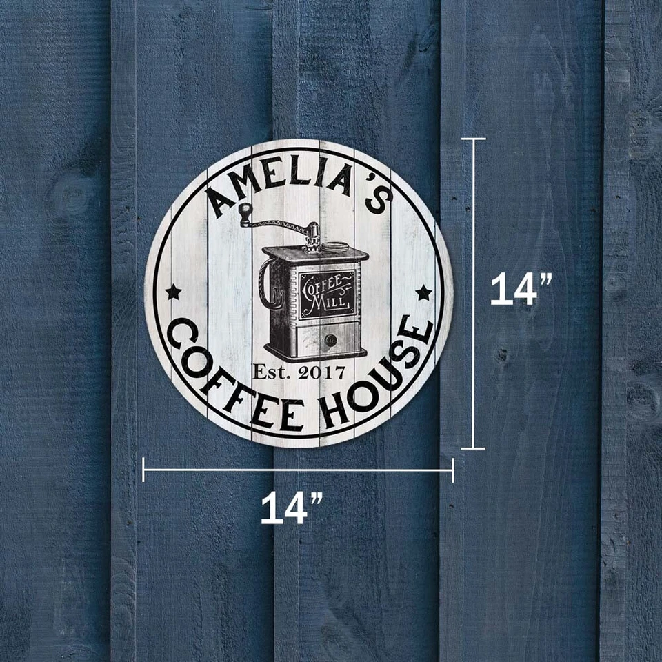 Your Name Personalized Coffee House Rustic 14" Wood Sign Wall B3-00140003001 - Image 3 of 4