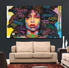 Erykah Badu Street Art Print - Canvas - only one Ready to Hang art 