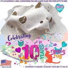 Updated-Ripple Rug Cat Activity Play Mat - Made in USA - We are the Manufacturer