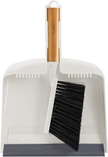 Dustpan and Brush Set with Bamboo Handle, Hand Mini Broom and Dustpan Set, Small
