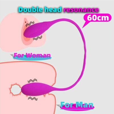Rechargeable Dual Bullet Egg Vibrator Couples Clit G-Spot Sex Toy for Women Men