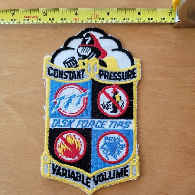Vtg NOS Fire Department Task Force Tips Constant Pressure Variable Volume Patch 