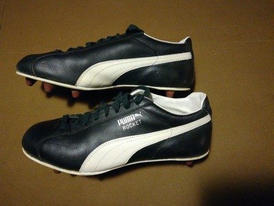 Vintage Puma Rocket Cleats Shoes Size 9 1/2 Black White Puma Football Leather | eBay