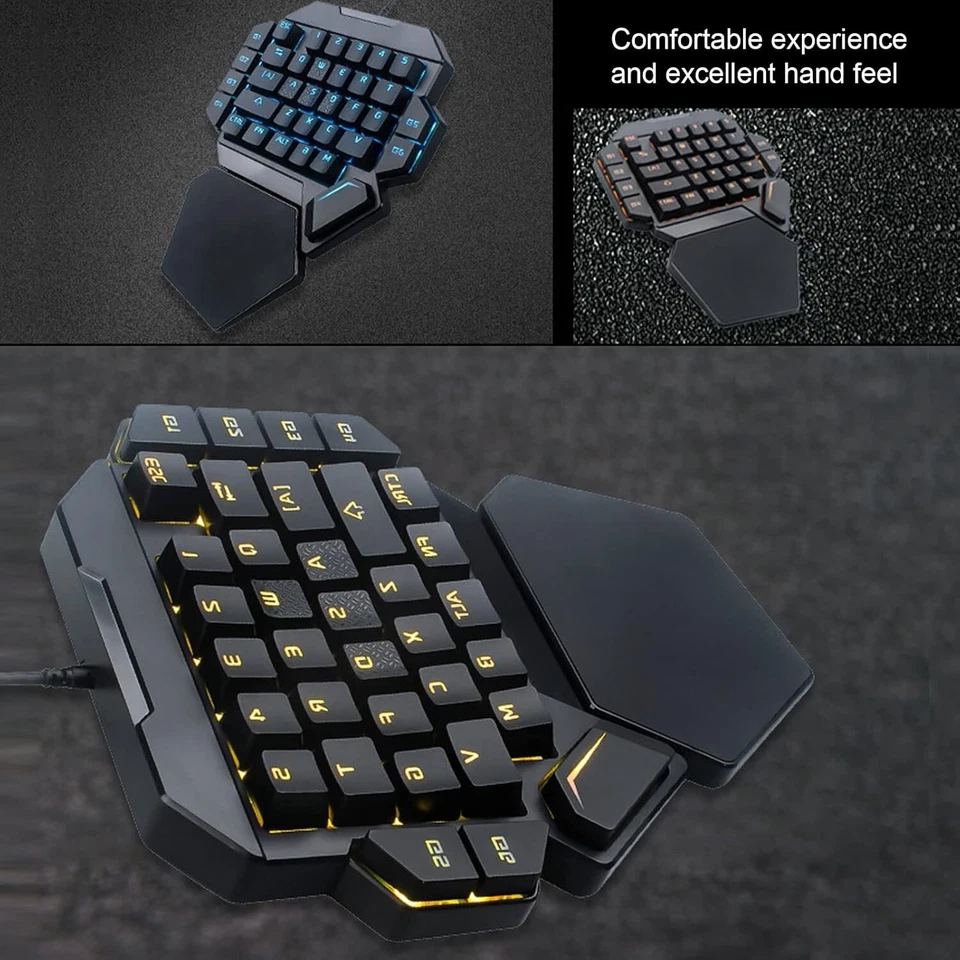 K50 One-handed Mechnical Keyboard RGB, Blue Switch, Bionic Silicone Hand Rest UK - Image 4 of 4