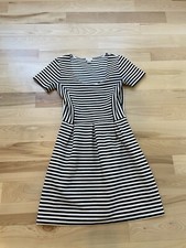 J Crew Dress Women SZ 0 Black Striped Nautical Preppy Teacher Office Old Money
