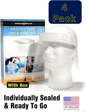 4Pack SAFETY FACE SHIELD CLEAR PROOF ANTI FOG PROTECTOR WORK INDUSTRY FULL FACE 