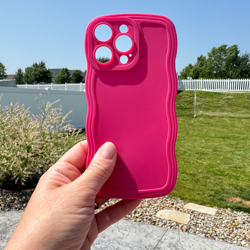 Case for iPhone 15 Pro Max - Pink Pop | Wavy Edges | Slim Contoured Grip - Photo 17 sur 17