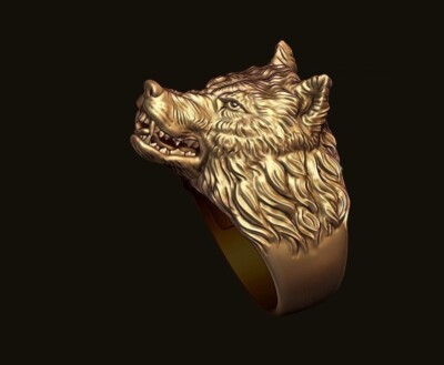 Wolfsring, Gold Wolf Ring, Silber Wolf Ring, Wolf Band