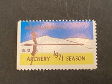 ICOLLECTZONE US Massachusetts 1971 Bow Hunting VF NH
