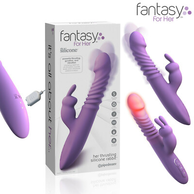 Fantasy For Her Thrusting Silicone Rabbit Warming Vibrator for G Spot Waterproof