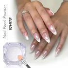 Pearl Chrome Powder Translucent White Nail Shimmer Mirror Effect Glazed Donut UK