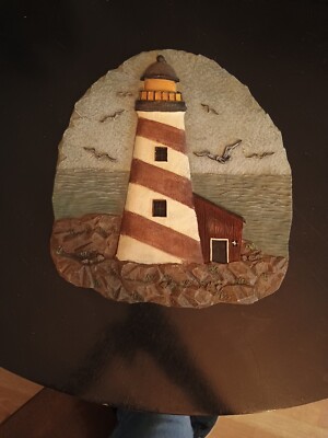 Lighthouse Red &White, Stepping Stone Or Wall Hanging, Faith Rollins  By The Sea
