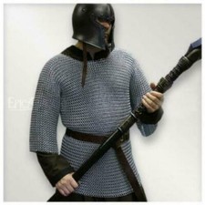 Large Aluminium Chainmail Shirt Butted Chain Mail Haubergeon Reenactment Costume