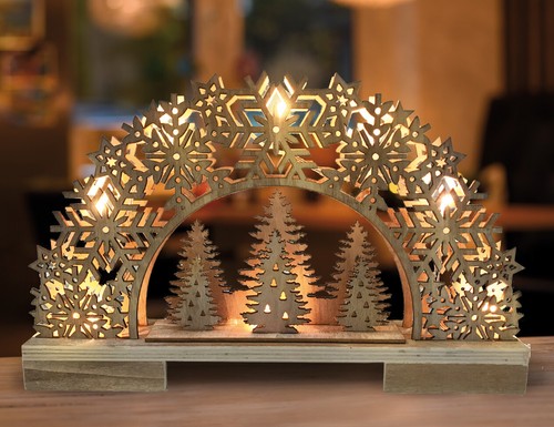 Holz LED Lichterbogen Schwibbogen beleuchte WeihnachtsDeko mit