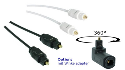 0,5-30m Slim Toslink Optisches Kabel SPDIF Digital Kabel + 90°Adapter(nach Wahl)