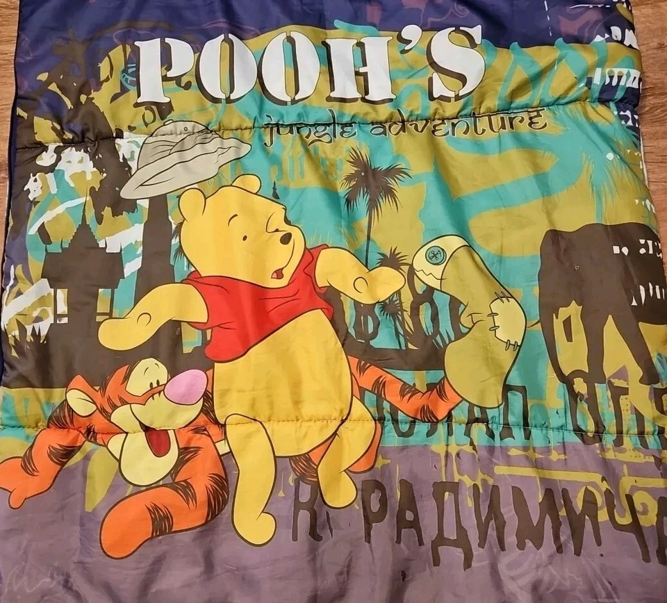 Disney Winnie the Pooh Niños Saco de Dormir Pooh's Jungle Adventures 58" X 58" Usado Foto 3 de 4