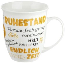 Porzellan Jumbo-Tasse Ruhestand, Kaffeebecher, Kaffeetasse, Jumbobecher