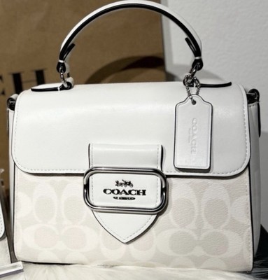 NWT COACH CJ614 Morgan Top Handle In Chalk/Glacier White Authentic