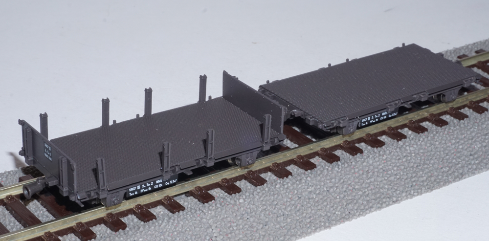 Wagon Plat REE UFR + Remorque Citerne Bourgey-Montreuil – SNCF Ep III, HO 1/87 – Comme Neuf