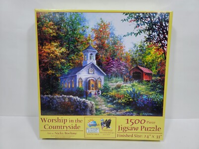 Worship In The Countryside By Nicky Boehme 1500 Pc Jigsaw Puzzle 24''x33'' New
