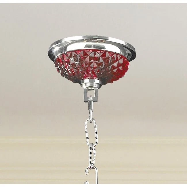 Lámpara de araña de cristal de arándano Thor con acabado cromado de 4 luces D16" H12" Foto 3 de 4