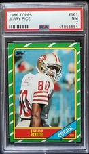 Jerry Rice 1986 Topps RC PSA 7 NM Centered Beauty Rookie Card #161. rookie card picture