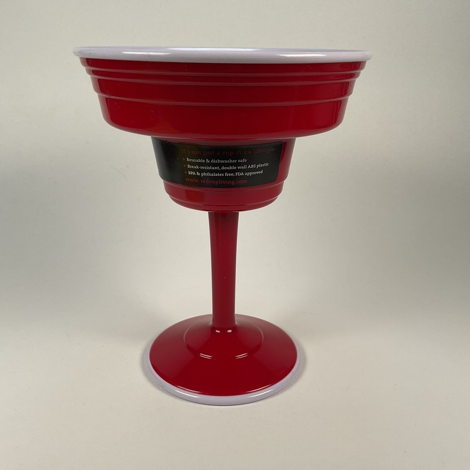 Red Cup Living Reusable 15oz Margarita CupDouble Wall ABS Plastic Red