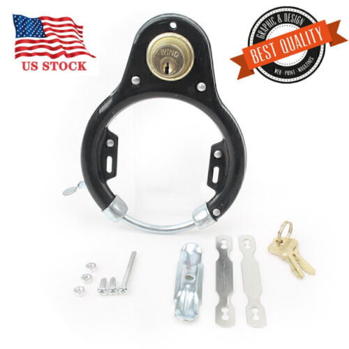 Vintage Bicycle U-Lock Wheel Lock Set Iron Anti-theft 220g