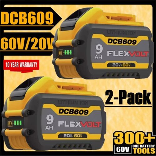 2Pack 9.0Ah for Dewalt FLEXVOLT 20V/60V MAX Battery or Charger DCB609 DCB606-2 - Picture 20 of 21