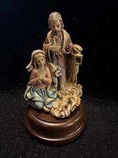 Vintage Fontanini Revolving Nativity Music Box Hand Painted in Italy - Silent Ni
