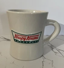 Krispy Kreme Doughnuts Raised Logo Heavy Ceramic Coffee Mug Cup