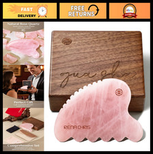 Natural Rose Quartz Gua Sha Facial Tool - Body Massage, Face Lifting  Puffiness