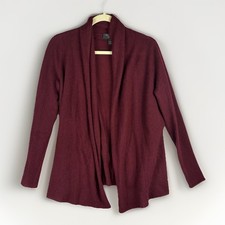 Charter Club Luxury 100 Cashmere Open Front Cardigan Burgundy Size S Soft