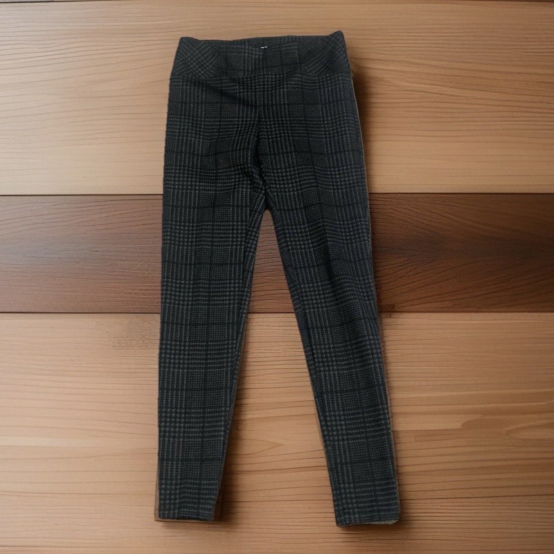 Zac & Rachel Women's Black/Gray Plaid Pants S