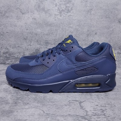 NIKE Air Max 90 Running Shoes Mens 12 Blue Yellow Michigan DM0029-401
